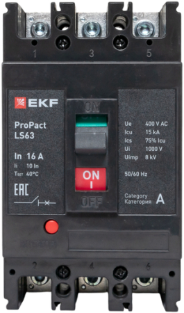 Автоматический выключатель LS63 15кА 3P 16А ProPact EKF