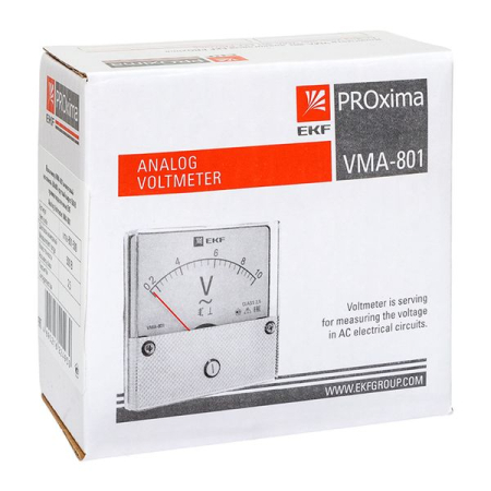 Вольтметр VMA-801 аналоговый на панель (80х80) круглый вырез 500В прямое подкл. EKF PROxima