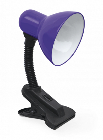 Светильник наст п/лампу на прищепке СНП 21Ф 40Вт E27 230В ФИОЛЕТОВЫЙ (мягкая упак) IN HOME
