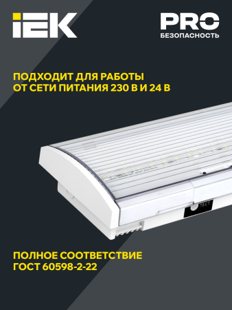 PRO Светильник авар. ДПА 5043-3 пост. 10-24/220В 3ч IP54 IEK
