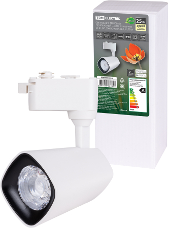 Светильник трековый однофазный LED TRL-02-025-WW 25 Вт, 24°, 3000 К, 90 Ra, белый, TDM
