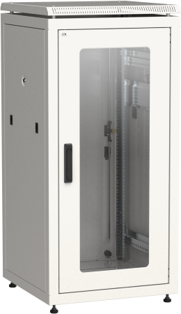 ITK Шкаф сетевой 19" LINEA N 28U 600х600 мм стеклянная передняя дверь, задняя металлическая серый
