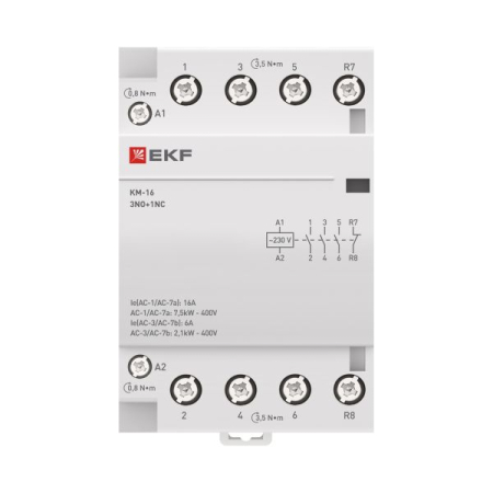 Контактор модульный КМ 16А 3NО+NC (3 мод.) EKF PROxima