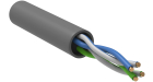 ITK Витая пара U/UTP кат.5E 2х2х24AWG solid LSZH нг(А)-HF серый (500м)