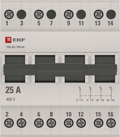 Трехпозиционный переключатель ТПС-63 4P 63А EKF PROxima