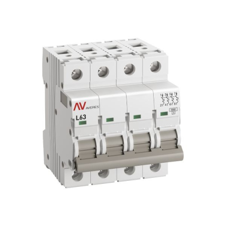 Выключатель автоматический AV-6 4P 63A (L) 6kA EKF AVERES