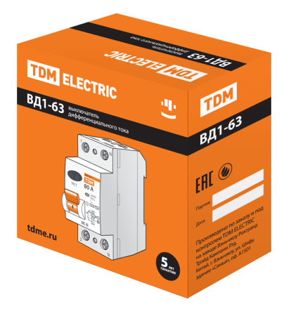 Устройство защитного отключения ВД1-63 2Р 100А 30мА TDM
