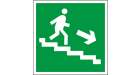 Знак безопасности BL-2010B,E13 "Напр, к эвакуац, выходу по лестн, вниз (прав,)"