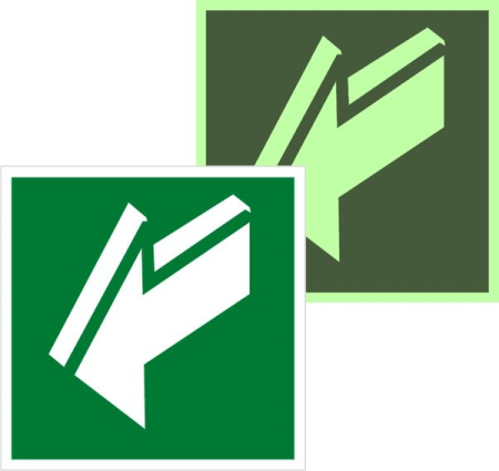 Знак эвакуационный E 19 "Открывать движением на себя" 200х200 мм, пленка самоклеящаяся с фотолюминесцентным покрытием ГОСТ Р 12.4.026-2001 EKF