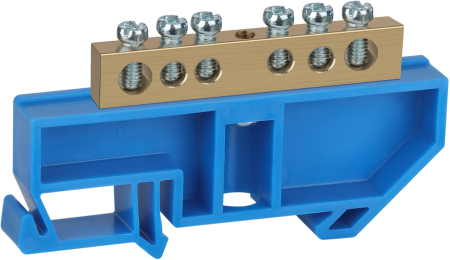 Аксессуары для клемм  ЭРА NO-222-50  Шина PE "земля" на DIN-изол ШНИ-8х12-6-Д-синий