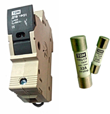 Держатель плавких вставок ДПВ 14х51 2П TDM