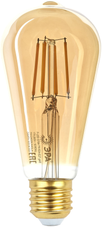F-LED ST64-7W-824-E27 gold ЭРА (филамент, зол, 7Вт, тепл, E27) (20/960)