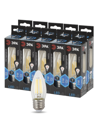 Лампа светодиодная Эра F-LED B35-7W-840-E27 (филамент, свеча, 7Вт, нейтр, E27)