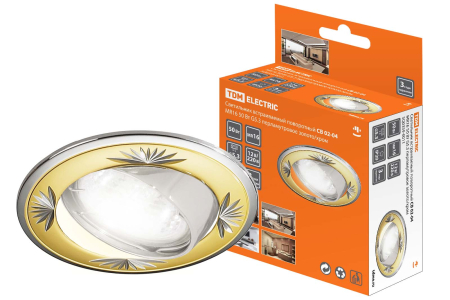 Светильник встраиваемый поворотный СВ 02-04 MR16 50Вт G5.3 перламутровое золото/хром TDM