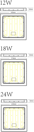 LED 20-24-4K  Светильник светодиодный ЭРА LED 20-24-4K накладной квадратный 24Вт 4000К