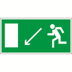 Знак безопасности BL-3015,E08 "Напр, к эвакуационному выходу налево вниз"