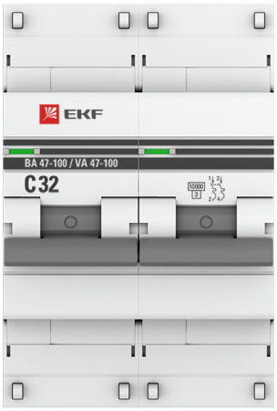 Автоматический выключатель 2P  32А (C) 10kA ВА 47-100 EKF PROxima