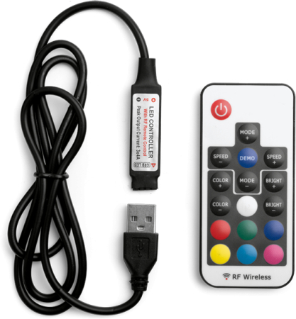 Контроллер WOLTA Decor  WLC-CP/02 USB с пультом мини 5-12В 85х40х6мм 1/300