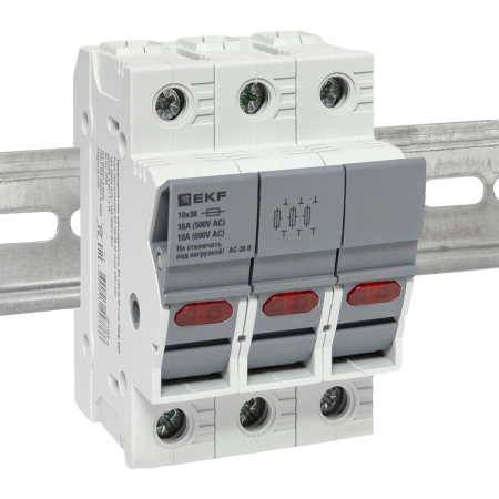 Предохранитель-разъединитель DF 10х38 3Р (тип ПВЦ)  EKF