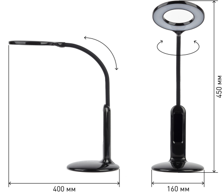Светильники настольные  ЭРА NLED-476-10W-BK черный наст.светильник