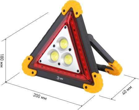 Фонарь автомобильный ЭРА  AA-801 аккумуляторный, светодиодный, аварийный знак [15 Вт, COB+LED, power bank]