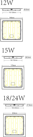 LED 18-24-6K  Светильник светодиодный встраиваемый ЭРА LED 18-24-6K квадратный 24Вт 6500К