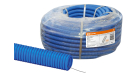 Труба гофрированная ПНД d 32 с зондом (50 м) легкая синяя TDM