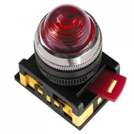 Лампа AL-22 сигнальная d22мм красный неон/240В цилиндр IEK