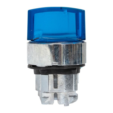 Исполнительный механизм переключателя ХB4 синий на 3 положения возвратный без фиксации, с подсветкой с короткой ручкой IP65 EKF