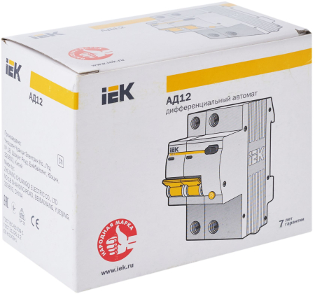 Диф. автомат АД12 2Р 10А 30мА IEK