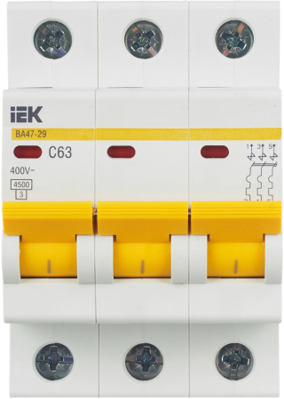 Авт. выкл. ВА47-29 3Р 63А 4,5кА х-ка С IEK