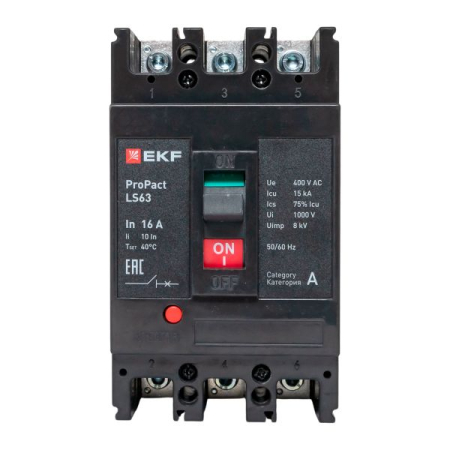 Автоматический выключатель LS63 15кА 3P 16А ProPact EKF
