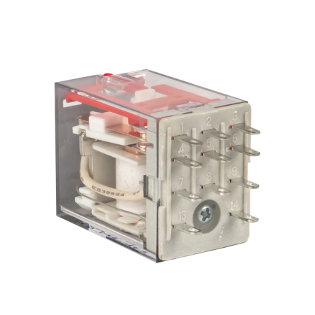 Реле промежуточное с кнопкой и мех. Индикацией RPAt 22/3 10A 230В AC EKF AVERES