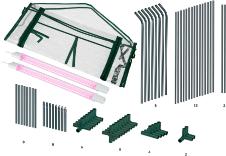 FITO-House-max  Теплица ЭРА FITO-House-max со светильниками в комплекте, 2700х900х900 мм, 3 отсека