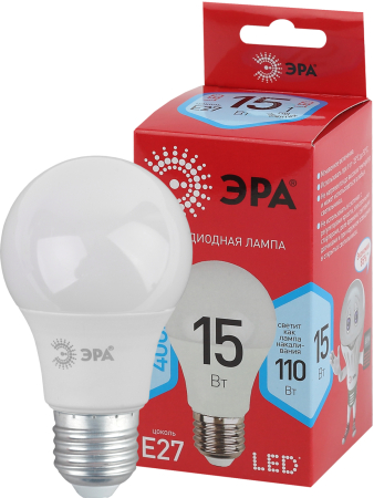 LED A60-15W-840-E27 R ЭРА (диод, груша, 15Вт, нейт, E27) (10/100/2000)