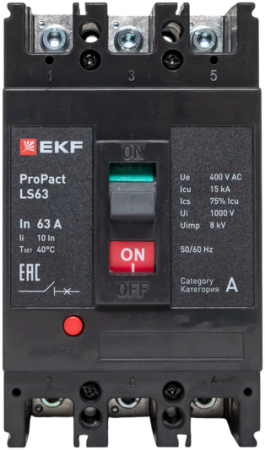 Автоматический выключатель LS63 15кА 3P 63А ProPact EKF