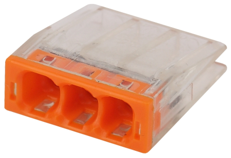 ЭРА NO-224-41 Клемма СМК компактная с пастой, серия 243, 3 отверстия, 0,5-2,5 мм2 (упак. 4 шт.) (80/