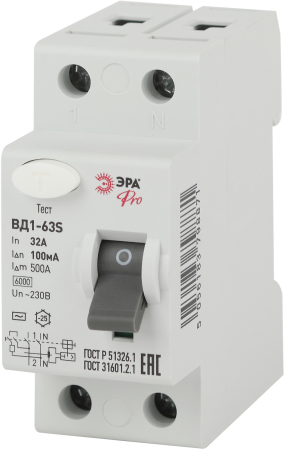 УЗО ВД1-63S Селективное 1P+N 32А 100mA NO-902-153 ЭРА Pro