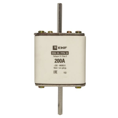 Плавкая вставка ППН-39 630/200А габарит 3 EKF PROxima