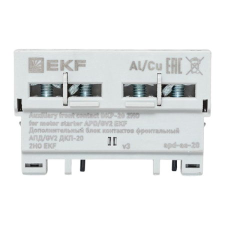 Дополнительный блок контактов фронтальный АПД/GV2 ДКП-20 2НО EKF