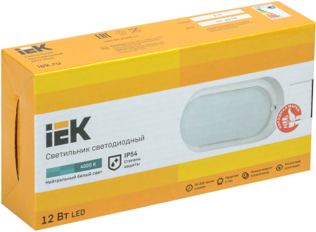 Светильник LED ДПО 4012 12Вт IP54 4000K овал белый IEK
