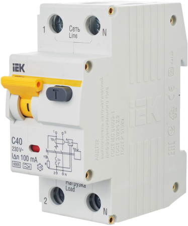 АВДТ 32 C40 100мА - Автоматический Выключатель Дифф. тока IEK