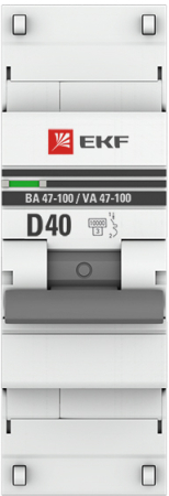 Автоматический выключатель 1P  40А (D) 10kA ВА 47-100 EKF PROxima