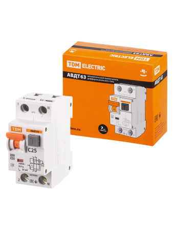 АВДТ 63 C25 30мА - Автоматический Выключатель Дифференциального тока TDM