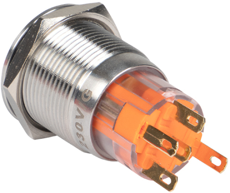 Кнопка S-Pro67 19 мм с фикс. с белой подсв. 230В EKF PROxima