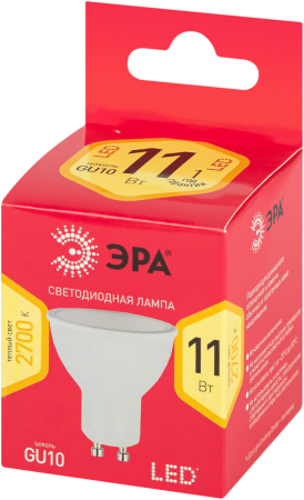 Лампочка светодиодная ЭРА RED LINE LED MR16-11W-827-GU10 R GU10 11 Вт софит теплый белый свет