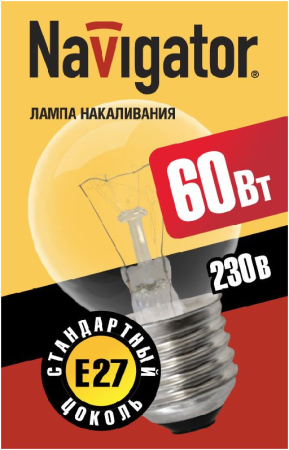 Лампа Navigator 94 312 NI-C-60-230-E27-CL (КНР)