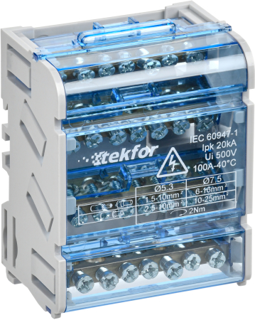 TEKFOR Шины на DIN-рейку (кросс-модуль) ШНК 4х7 3L+PEN IEK