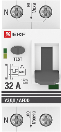 Устройство защиты от дугового пробоя (УЗДП) с автоматическим выключателем 1P+N 32А (C) 6кА EKF PROxi