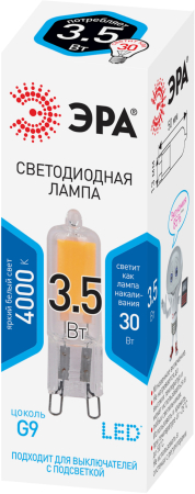 Лампочка светодиодная ЭРА STD LED JCD-3,5W-GL-840-G9 G9 3,5Вт капсула нейтральный белый свет
